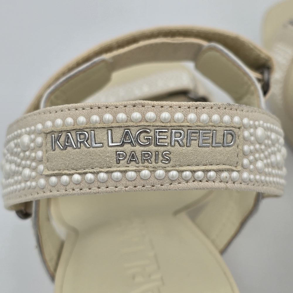 NWOT Karl Lagerfeld Paris Alessia Pearl Platform Sandals, Women's 10 - Picture 10 of 16